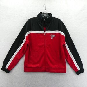 G-III 4Her Jacket Women Medium Atlanta Falcons Red Black Glitter Track Vintage